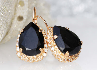 black gold earrings