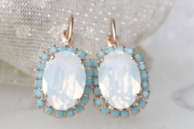 opal turquoise drop earrings
