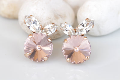 Rose pink earrings