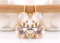 BLUSH EARRINGS ,Ivory Nude Bridal Drop Earrings, Morganite Drop Minimalist Earrings,Wedding Small Blush Pink Earrings, Wedding Jewelry Gift