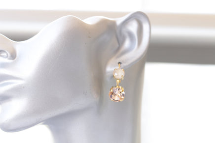 BLUSH EARRINGS ,Ivory Nude Bridal Drop Earrings, Morganite Drop Minimalist Earrings,Wedding Small Blush Pink Earrings, Wedding Jewelry Gift