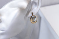 GRAY BLACK EARRINGS, Bridal Stud Earrings, Black Diamond Crystals Earrings, Bridal Shower Evening Dainty Earrings,Bridesmaid Smokey Earrings