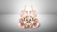 BLUSH EARRINGS ,Ivory Nude Bridal Drop Earrings, Morganite Drop Minimalist Earrings,Wedding Small Blush Pink Earrings, Wedding Jewelry Gift