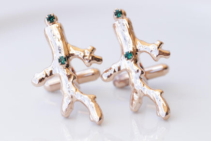 BRANCHES CUFFLINKS, Dark Green Cufflinks, Groom Cufflinks, best man cufflinks, Emerald Cufflinks Wedding, Tree Cufflinks,Father Of The Bride