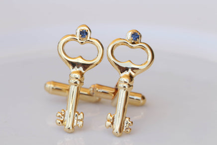 KEYS CUFFLINKS, Dark NAVY Blue Cufflinks, Groom Cufflinks, best man cufflinks, Vintage Suit Gift, Cufflinks,Father Of The Bride Accessory