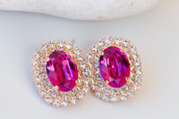 Hot Pink Fuchsia Earrings - Statement Jewelry Gift for Her