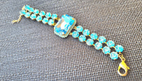 Bridal Blue bracelet, Aquamarine Crystal Bracelet, Light blue bracelet, Chunky Evening Blue Bracelet Formal Statement Bracelet, Wedding Gift