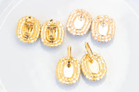 IVORY BRIDAL EARRINGS, Cream Crystal Jewelry, Ivory Nude Drop Earrings, Bridesmaid Earrings Gift, Vintage Earrings, Oval Dangle Earrings