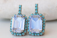 DUSTY BLUE EARRINGS, Bridal Stud Earrings,Light Blue Earrings,Bridal Party Turquoise Earrings Gift, Bridesmaid Earrings,Turquoise And Silver