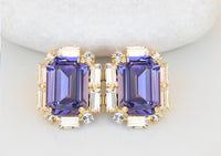 PURPLE STUD EARRINGS, Art Deco Earrings, Prom Earrings, Purple Tanzanite Earrings, Bridal Earrings, Light Purple Earrings, Elegant Earrings