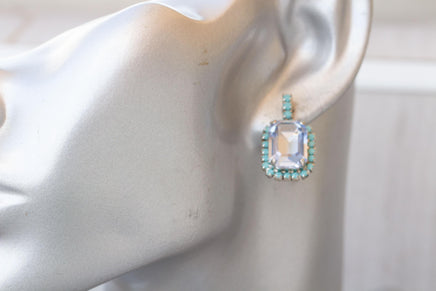 DUSTY BLUE EARRINGS, Bridal Stud Earrings,Light Blue Earrings,Bridal Party Turquoise Earrings Gift, Bridesmaid Earrings,Turquoise And Silver