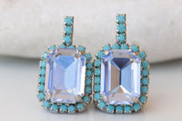 DUSTY BLUE EARRINGS, Bridal Stud Earrings,Light Blue Earrings,Bridal Party Turquoise Earrings Gift, Bridesmaid Earrings,Turquoise And Silver