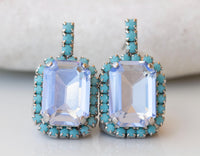 DUSTY BLUE EARRINGS, Bridal Stud Earrings,Light Blue Earrings,Bridal Party Turquoise Earrings Gift, Bridesmaid Earrings,Turquoise And Silver
