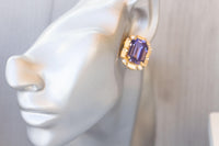 PURPLE STUD EARRINGS, Art Deco Earrings, Prom Earrings, Purple Tanzanite Earrings, Bridal Earrings, Light Purple Earrings, Elegant Earrings