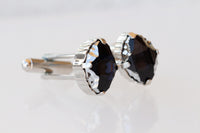BLACK CUFFLINKS, Black And Silver Cufflinks, Groom Cufflinks, best man cufflinks, Abstract Suit Unique Cufflinks, Father Of The Groom Gift