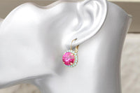 TURQUOISE CRYSTALS EARRINGS: Gold And Lagoon Blue Jewelry, Something Blue For The Brides