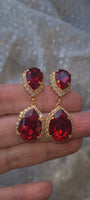 RED CHANDELIER EARRINGS