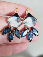NAVY DROP EARRINGS