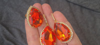ORANGE TEARDROP EARRINGS