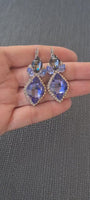 PURPLE DROP EARRINGS, Statement Long Earrings, Light Amethyst Silver Earrings,Jewelry For Mother's Bride, Purple Tanzanite Evening Earrings