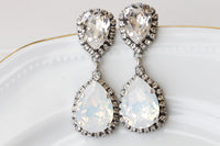 Opal bridal earrings