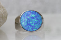 Opal silver ring