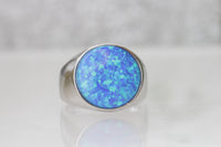 Opal silver ring