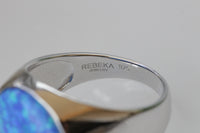 Opal silver ring