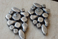 Black Cluster Earrings. Big Earrings. Black Stud Cocktail Earrings. Rebeka Earrings. Formal Earrings