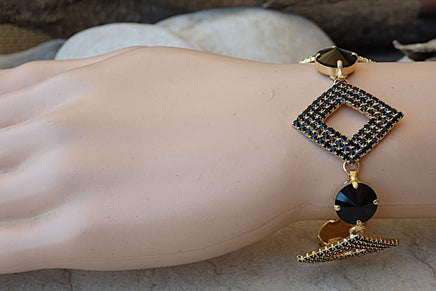 Black Crystal Bracelet. Rebeka Black Crystal Bracelet