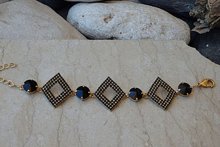 Black Crystal Bracelet. Rebeka Black Crystal Bracelet