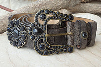 Black Or Brown Leather Belt. Buckle Black Studs Belt. Leather Belt Women. Boho Belt. Bohemain Waist Belt. Big Buckle Belt. 1970S Style Belt