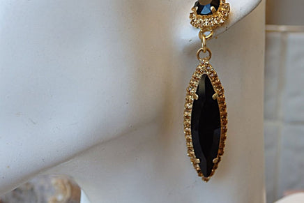 Black Rebeka Stud Earrings