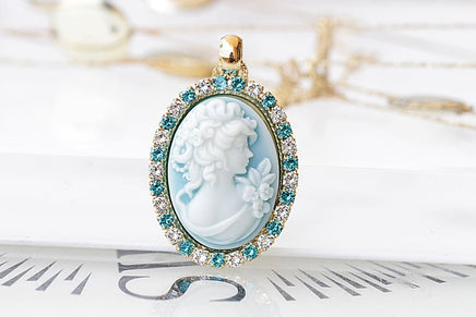 Blue Cameo Pendant