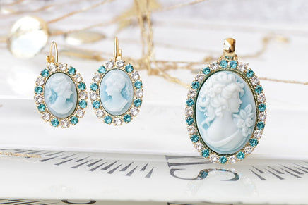 Blue Cameo Pendant