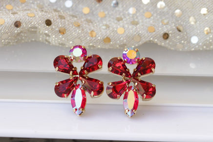 Bridal Ruby Earrings