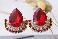 Bright Red Earrings