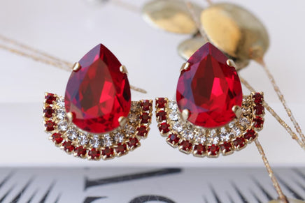 Bright Red Earrings