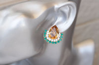 Brown Green Earrings