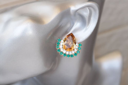 Brown Green Earrings