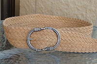 Brown Leather Belt. Boho Belt. Large Buckle Belt. Suede Leather Belt For Women. Cream Large Belt. Braided Belt. Twisted Belt.cowboy Belt .
