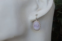 Cameo Earrings. Purple Women Earrings. Sterling Silver Earrings. Delicate Bridal Jewelry. Downton Abbey Inspired Earrings.victorian Earrings