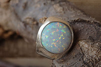 Chunky Opal Ring. 925 Sterling Silver Ring. White Opal Ring. Wide Opal Ring. Womens Rings. Fire Opal Big Ring. Sterling Silver Opal Ring