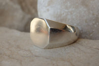 Classic Signet Ring. 925 Sterling Silver Octagon Ring. Bold Signet Ring. Silver Bold Ring. Sterling Silver Signet Ring. Big Signet Rings