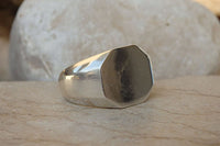Classic Signet Ring. 925 Sterling Silver Octagon Ring. Bold Signet Ring. Silver Bold Ring. Sterling Silver Signet Ring. Big Signet Rings