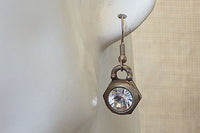 Clear Rhinestone Rebeka Earrings. Halo Clear Gemstone Earrings. Clear Crystal Earrings. Clear Earrings. Oxidized Silver Clear Earrings