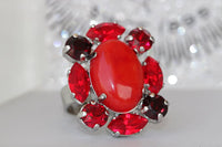 Coral Bridal Ring