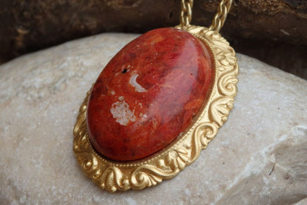Coral Necklace Earring Set