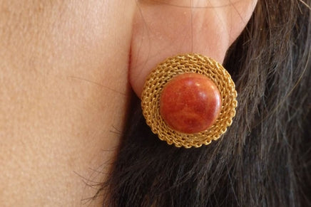 Coral Necklace Earring Set