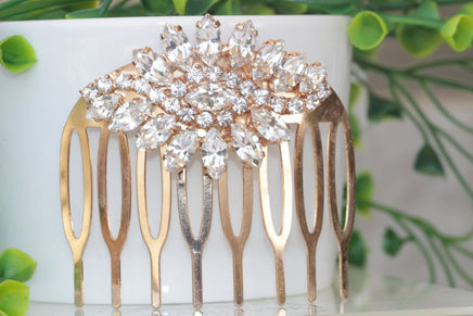 Crystal Rose Gold Hair Comb